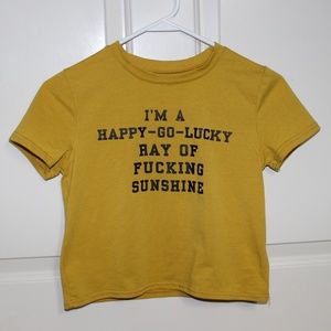 Yellow Cropped Short sleeve tshirt